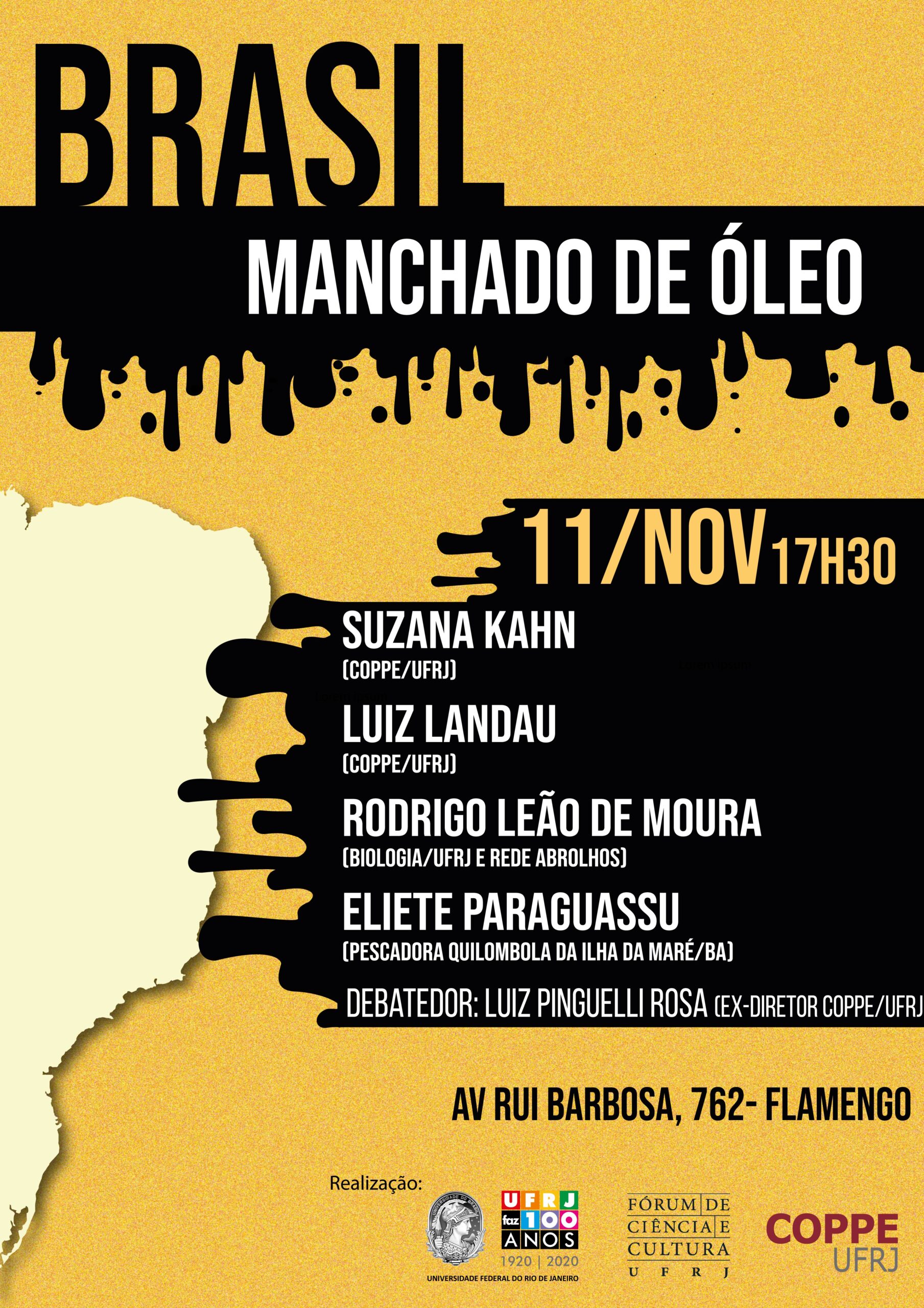 11/11 | Fórum promove debate sobre vazamento de óleo que atinge o Brasil